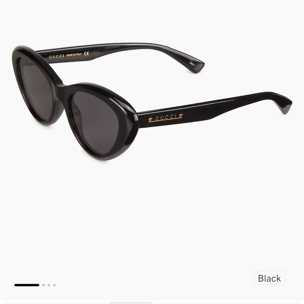 Gucci Black Cat-Eye Sunglasses with Dark Lenses